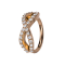 Anello micro piercing infinito in oro rosa con cristalli