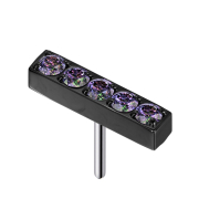 Threadless nero Barre cristalli scuri multicolori