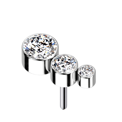 Sans fil argent descendant trois cristaux argent