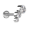 Micro Labret Innengewinde silber absteigend drei Kristalle silber
