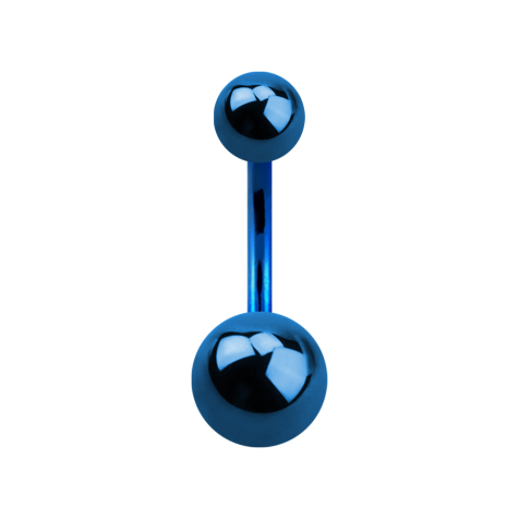 Banana female connector, dark blue with two balls
