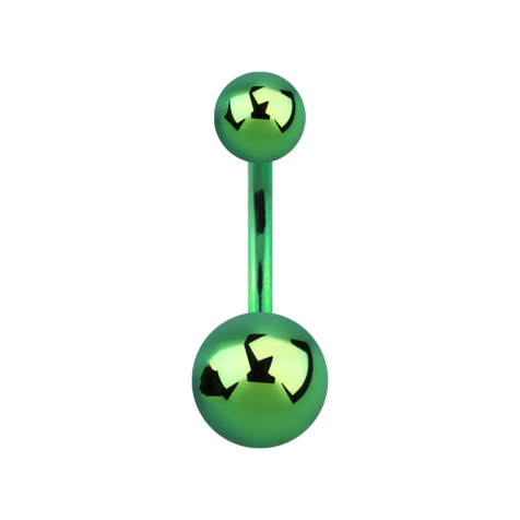 Banana female connector, green, with two balls