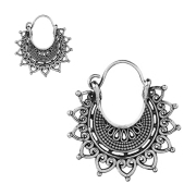 Earring silver hearts with ball