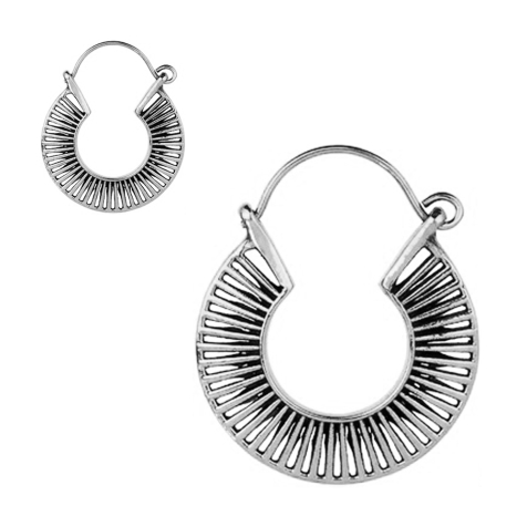 Earring silver fan creole