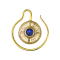 Earweight ring gold-plated medallion with lapis lazuli stone