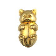 Gold-plated keyhole ear weight Happy kitten