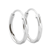 Boucles doreilles argent rond à facettes
