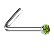 Nasenstecker gewinkelt silber Halbkugel Kristall...