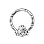 Micro Segmentring klappbar silber Biene