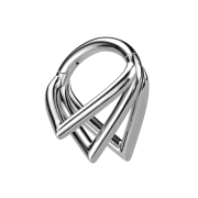 Micro segment ring, foldable, silver, three angle rings