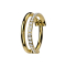 Micro segment ring, foldable, gold-plated, two rings, row of crystals