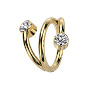 Micro segment ring, foldable, gold-plated spiral, two...