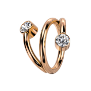 Micro bague segmentée pliable en or rose spirale...