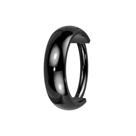 Anello micro segmentato pieghevole nero largo arrotondato