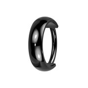 Anello micro segmentato pieghevole nero largo arrotondato