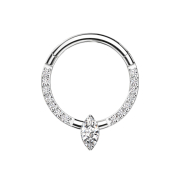 Micro anello segmentato pieghevole argento cristalli...