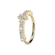 Anello micro piercing Arco di cristallo placcato oro 14k...
