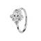Anello micro piercing argento quattro cristalli cinque palline