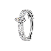 Micro bague segmentée pliable argent double ligne...