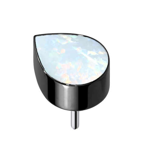 Threadless noir avec goutte opale blanche