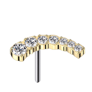 Threadless vergoldet gebogen sieben absteigende Kristalle...