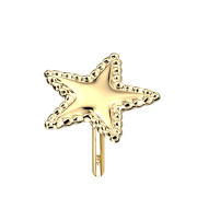 Stella doro 14k senza fili con bordo a sfera