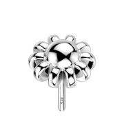 Threadless 14k weissgold Kugel mit Kugelrand