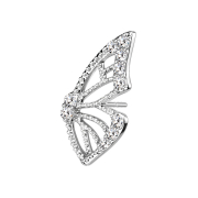 Threadless 14k white gold butterfly wings with crystals