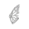 Threadless 14k white gold butterfly wings with crystals