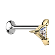 Micro Threadless UFO Labret silver triangle gold-plated...