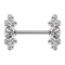 Barbell internal thread silver seven crystals silver