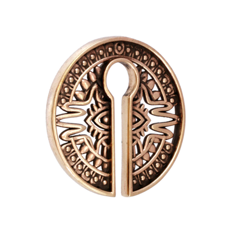 Poids doreille trou de serrure or rose plaque Maya œil