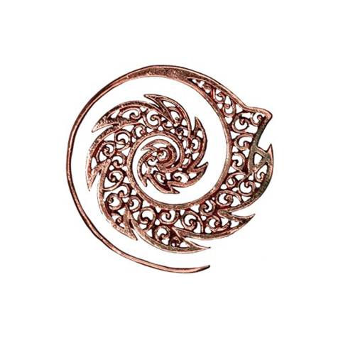 Ear weight spiral rose gold tribal fire