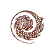 Ear weight spiral rose gold tribal fire