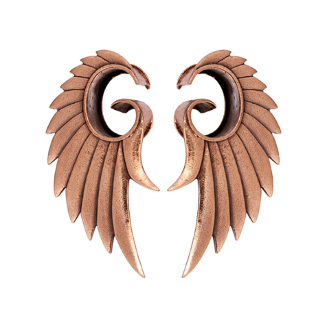 Flesh Tunnel rose gold angel wings (2pcs.)