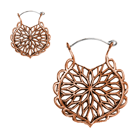 Orecchino in foglia doro rosa