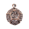 Pendentif or rose boule avec fleurs