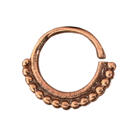 Micro Piercing Ring rosegold Rand mit Kugeln