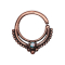 Micro piercing ring rose gold ball rim with white opal
