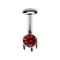 Threadless Labret Bar Banana Silver Cylinder Silver Crystal Red