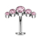 Threadless Labret Bar Banana Silver Five Crystals Pink