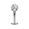 Tige labret sans filetage Banane argent Boule cristal argent