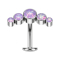 Threadless Labret Bar Banana Silver Five Opals Violet