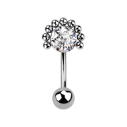 Micro Threadless Banane silber mit Kugel und front...