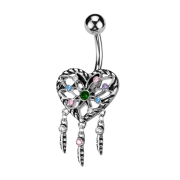 Banane silber mit Kugel Anhänger Herz...