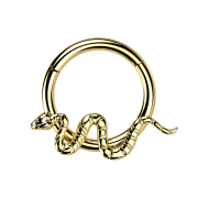 Micro segment ring, foldable, gold-plated, snake