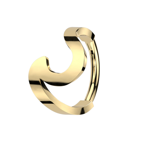 Micro segment ring hinged gold-plated shaft
