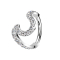 Micro segment ring hinged silver wave with crystals