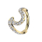 Micro segment ring hinged gold-plated wave with crystals