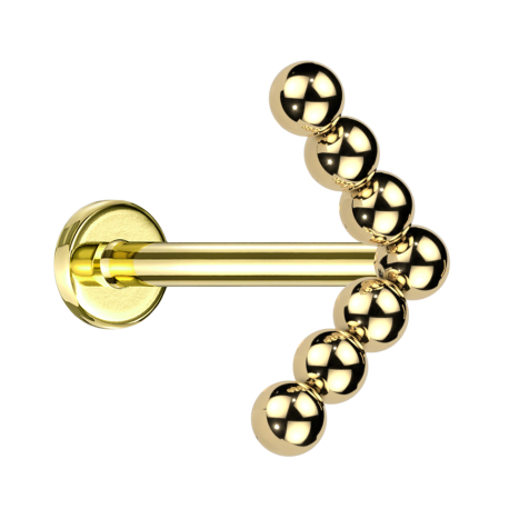 Micro labret filetage intérieur plaqué or boules angulaires